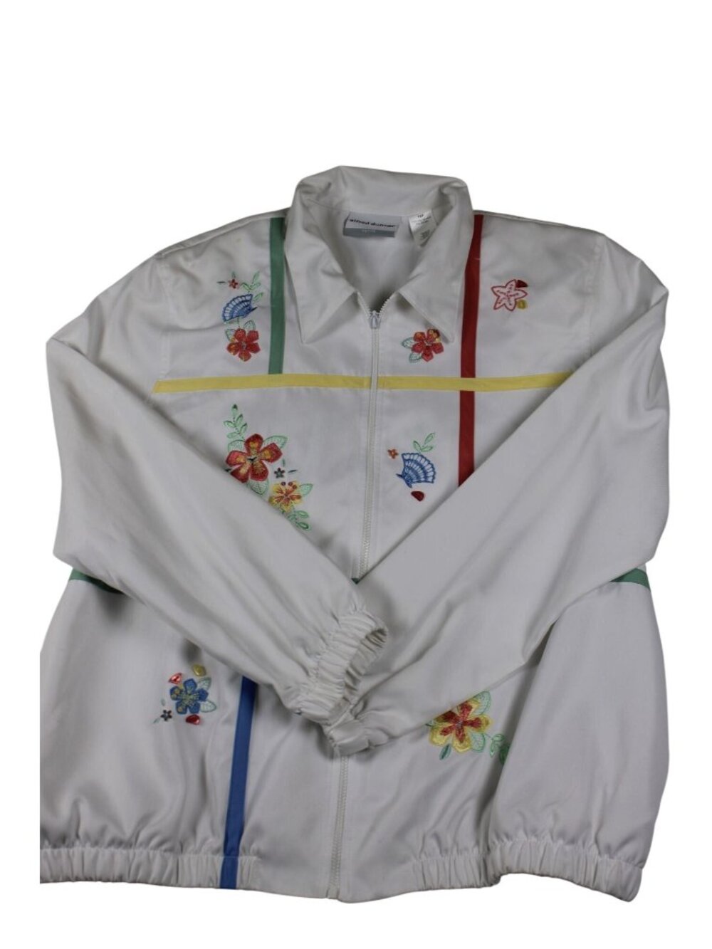 Alfred Dunner Women’s Petite 16P White Zip Jacket